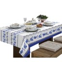 Ver imagem 1 de Toalha de Mesa Linhão 4 Lugares Retangular Floral Azul