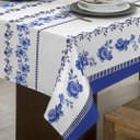 Ver imagem 3 de Toalha de Mesa Linhão 4 Lugares Retangular Floral Azul