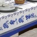Ver imagem 4 de Toalha de Mesa Linhão 4 Lugares Retangular Floral Azul