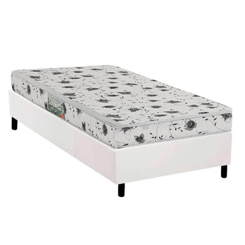 Conjunto Box Solteiro: Colchão Espuma Herval D23 Sonum Liso + Base Crc Corano White (88x188)