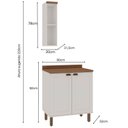 Ver imagem 3 de Conjunto de Banheiro Modulado 100% MDF Americano 2 Peças Iluminata Branco/Ébano
