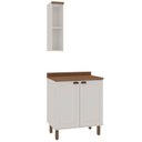 Ver imagem 5 de Conjunto de Banheiro Modulado 100% MDF Americano 2 Peças Iluminata Branco/Ébano