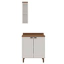 Ver imagem 2 de Conjunto de Banheiro Modulado 100% MDF Americano 2 Peças Iluminata Branco/Ébano