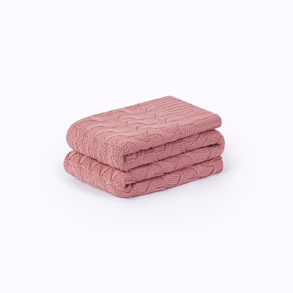 Manta Peseira de Tricot Decorativa Queen Frascati Rosa Prata Big Tricot