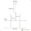 Ver imagem 6 de Luminária de Teto Pendente Hashteg Rose 6xe27 Hastes Flexiveis
