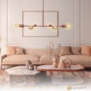 Ver imagem 3 de Luminária de Teto Pendente Hashteg Rose 6xe27 Hastes Flexiveis