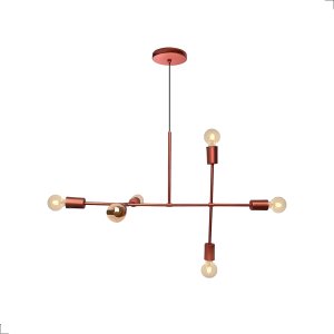 Luminária de Teto Pendente Hashteg Rose 6xe27 Hastes Flexiveis