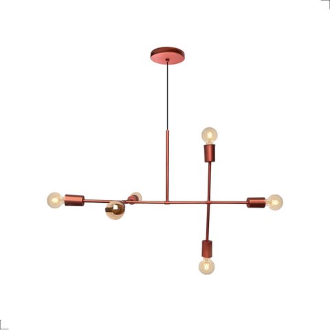Luminária de Teto Pendente Hashteg Rose 6xe27 Hastes Flexiveis