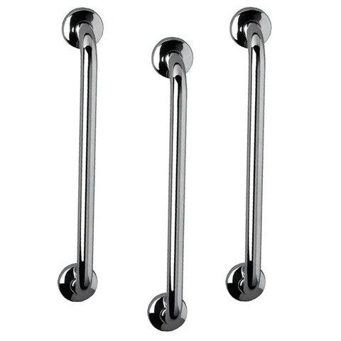 Barra de Apoio 60cm Aço Inox Kit 3 Unidades Banheiro Box Idoso Deficiente Acessibilidade Cadeirante 