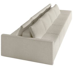 Sofá Ilha Modular para Sala 432cm com Puff Dublin K01 Bouclê Bege - Lyam Decor - 6