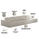 Ver imagem 4 de Sofá Ilha Modular para Sala 432cm com Puff Dublin K01 Bouclê Bege - Lyam Decor