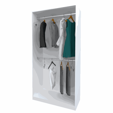 ARMÁRIO CABIDEIRO E CALCEIRO 1M M116.2021.B (CLOSET) MUNDI MOVEIS