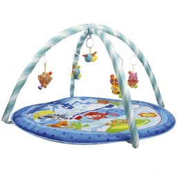 Tapete De Atividades Infantil Ginásio Tapete com Arco Brinquedos Animais Jumbo Azul Kababy - 1