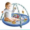 Tapete De Atividades Infantil Ginásio Tapete com Arco Brinquedos Animais Jumbo Azul Kababy - 6