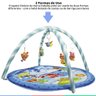 Tapete De Atividades Infantil Ginásio Tapete com Arco Brinquedos Animais Jumbo Azul Kababy - 2