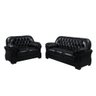 Conjunto Sofá 3 e 2 Lugares Sultão Material Sintético Preto - 1