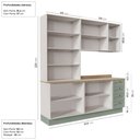 Ver imagem 4 de Cozinha Modulada Compacta 4 Peças com Armário Aéreo 2 Portas Vidro Arizona CabeCasa MadeiraOriginals