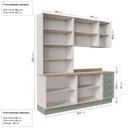 Ver imagem 4 de Cozinha Planejada Compacta 4 Peças com Armário Aéreo 2 Portas Vidro Arizona CabeCasa MadeiraOriginals Verde