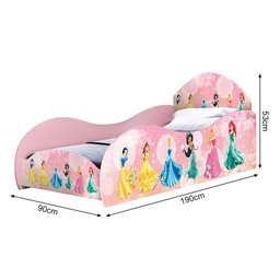 Cama Carruagem Solteiro Princesas Mdf Rosa - 2
