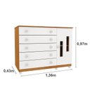 Ver imagem 2 de Cômoda de Bebê 1 Porta 5 Gavetas com pés  Evolution Tcil Móveis