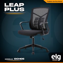Cadeira Office Leap Plus, Elg, Och05, Ajuste de Altura, Apoio Braços, Espuma D27, até 120kg, Preto - 4