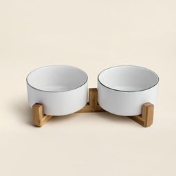 Comedouro Cerâmica e Bambu 19cm - A\casa - 1
