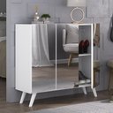 Ver imagem 1 de Sapateira Retrô com Espelho 3 Portas Nina Multimóveis MP6022 Branca