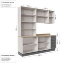 Ver imagem 4 de Cozinha Modulada Compacta 4 Peças com Armário Aéreo 2 Portas Vidro Arizona CabeCasa MadeiraOriginals