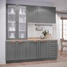 Cozinha Modulada Compacta 4 Peças com Armário Aéreo 2 Portas Vidro Arizona CabeCasa MadeiraMadeira - 2