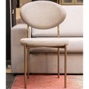 Ver imagem 2 de Cadeira Choice sem Braco Linho Cinza Claro com Base Aco Gold Metalizado - 71340