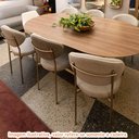 Ver imagem 6 de Cadeira Choice sem Braco Linho Cinza Claro com Base Aco Gold Metalizado - 71340
