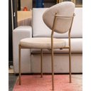 Ver imagem 3 de Cadeira Choice sem Braco Linho Cinza Claro com Base Aco Gold Metalizado - 71340