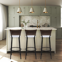 Ver imagem 6 de Kit 3 Banquetas para Cozinha Banco Alto Junco Argila Balcão Ilha Bancada Bares Piscina Área Gourmet