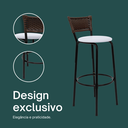 Ver imagem 4 de Kit 3 Banquetas para Cozinha Banco Alto Junco Argila Balcão Ilha Bancada Bares Piscina Área Gourmet