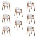 Ver imagem 1 de Kit 8 Cadeiras Decorativa Sala de Jantar Luxo Larissa Facto Branco - Mozzelar