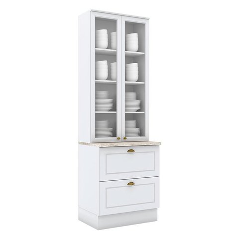 Cristaleira Nova York Branco Hp com Tampo Calcare – Henn