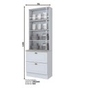Ver imagem 2 de Cristaleira Nova York Branco Hp com Tampo Calcare – Henn