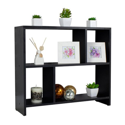 Rack para TV Nicho Aparador Madeira para Sala Quarto - Preto