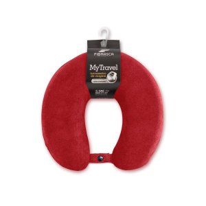 Travesseiro de Pescoço para Viagem My Travel Fibra Vermelho Lavável em Máquina Fibrasca