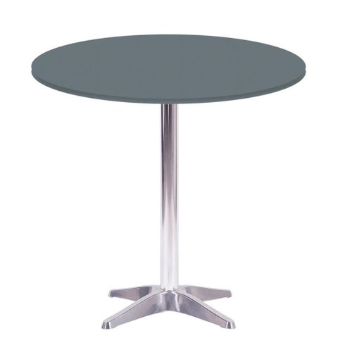 Mesa Delta em Alumínio 75 Cm (alt) Base em X Tampo Mdp Redondo 80 Cm (larg) X 2,50 Cm (alt) Grafito
