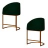 Kit 2 Banco Banqueta Poltrona Mia Base de Metal Bronze Suede Cor:verde - 1