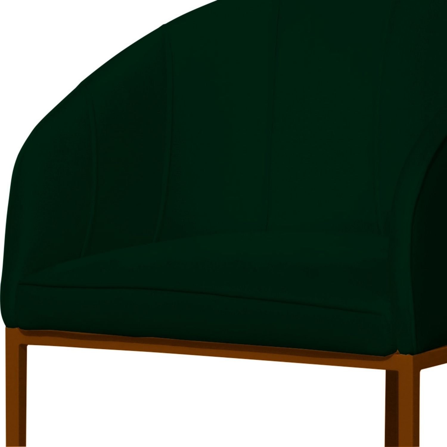 Kit 2 Banco Banqueta Poltrona Mia Base de Metal Bronze Suede Cor:verde - 6