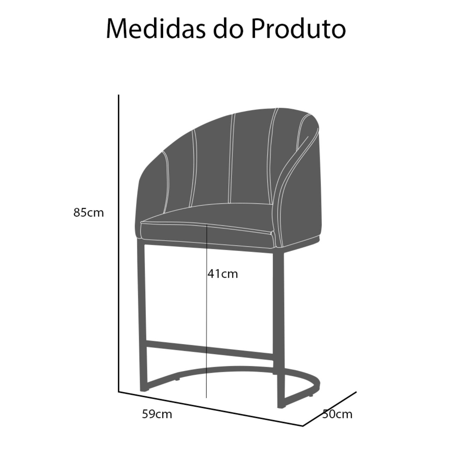 Kit 2 Banco Banqueta Poltrona Mia Base de Metal Bronze Suede Cor:verde - 9