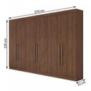 Ver imagem 3 de Guarda-roupa Casal 6 Portas 4 Gavetas Castellaro - Lopas - Imbuia Naturale