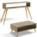 Ver imagem 1 de Kit Aparador com Mesa de Centro Mônaco Pés Palito L03 Castanho