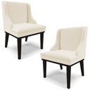 Ver imagem 1 de Kit 2 Poltronas Decorativas Base Fixa de Madeira Firenze Linho Bege/Preto - Gran Belo