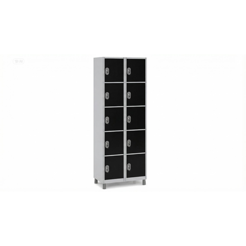 Armário 10 Portas Pequenas de Aço para Escritório:preto