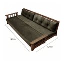 Ver imagem 3 de Sofá Vira Cama Casal Madeira Maciça Confortável Resistente:verde