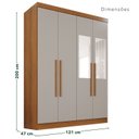 Ver imagem 6 de Guarda-Roupa de Canto Modulado com Espelho 9 Portas 4 Gavetas França