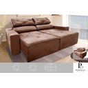 Ver imagem 3 de Sofá Retrátil e Reclinável 1,50m Marrom com Molas – Conforto e Estilo para Sua Sala